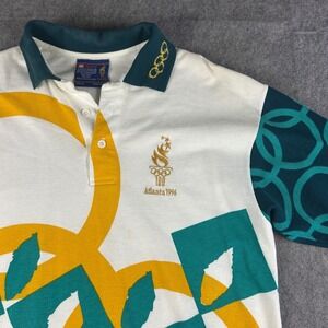 Vintage Hanes Shirt Men's M Atlanta 1996 Olympic Games Volunteer Polo White